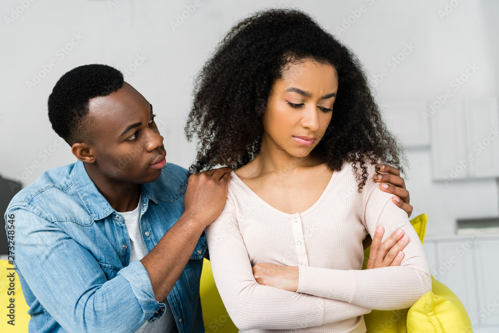upset african american woman offended on boyfriend upset african american woman offended on boyfriend