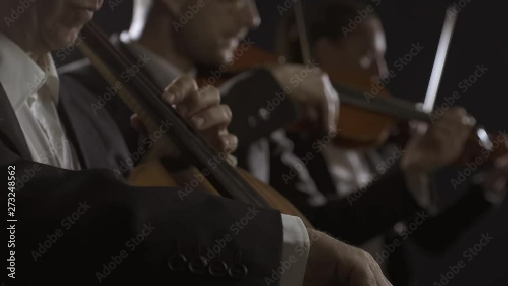 Symphonic orchestra playing classical music concert on stage