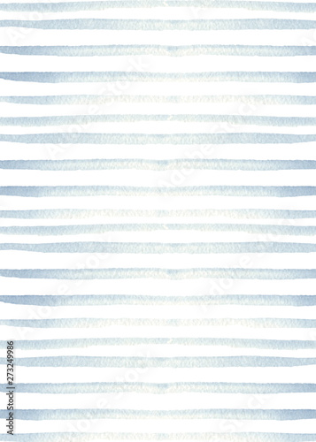 Watercolor texture with blue stripes. Marine design. Texture of baby design, baby shower, boys, birthday, cover design, summer design.