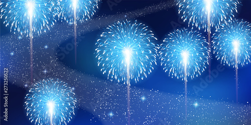 花火　七夕　天の川　背景 