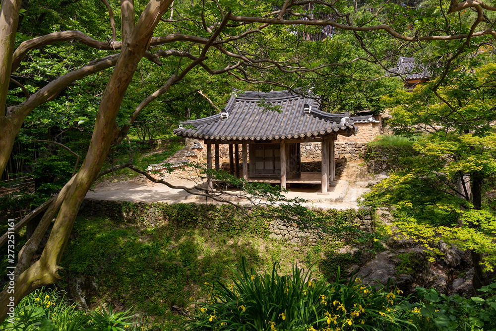 A landscape view of a shelter in the garden of the Joseon Dynasty, Damyang south korea. A landscape view of a shelter in the garden of the Joseon Dynasty, Damyang south korea.