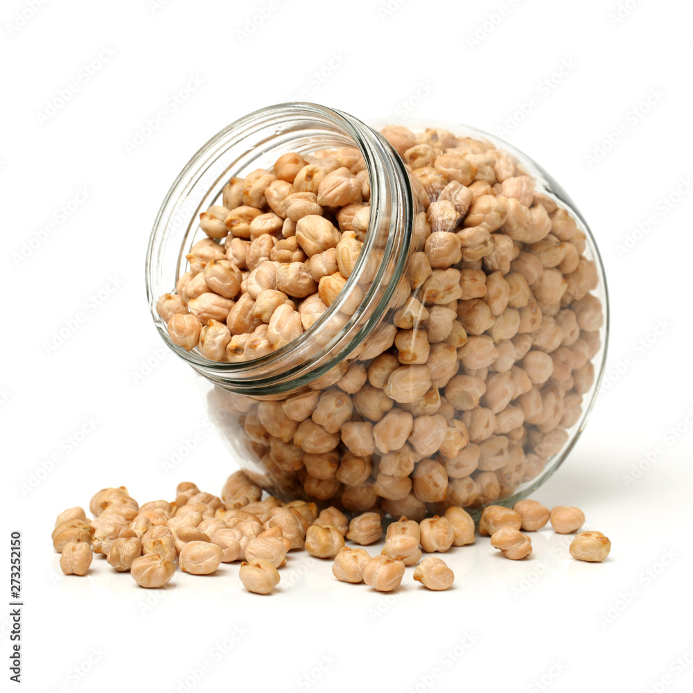 chickpeas on a white background chickpeas on a white background