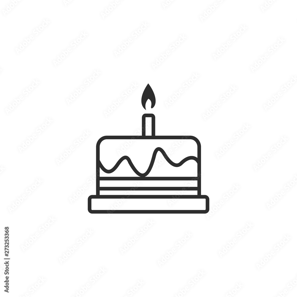 Birthday icon cakes on with background sign concept vector illustration Birthday icon cakes on with background sign concept vector illustration