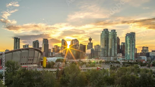 Calgary Time Lapse of Sunset and Skyline 4K Timelapse Canada