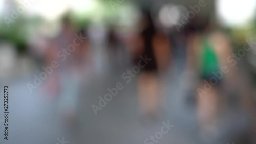 Wallpaper Mural Blurred people crossing pedestrian bridge; Slow Motion Torontodigital.ca