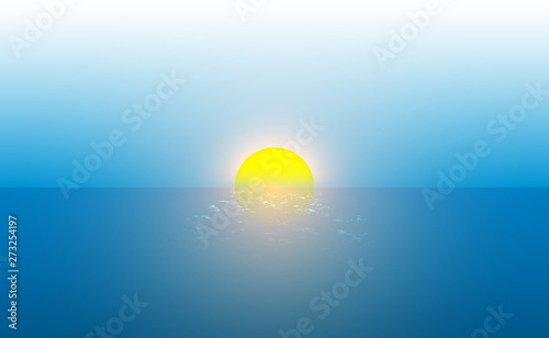 Fototapeta Naklejka Na Ścianę i Meble -  Sunset on the lake, vector landscape background.  vector illustration