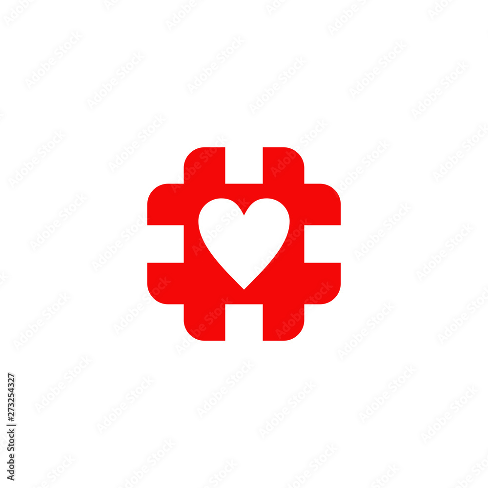 Fototapeta premium Hash tag logo icon inspiration vector template