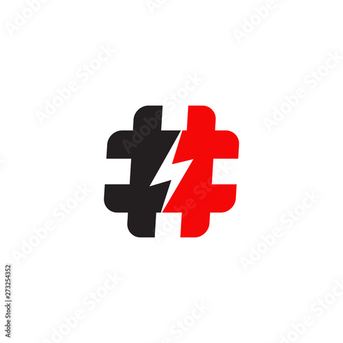 Hash tag logo icon inspiration vector template