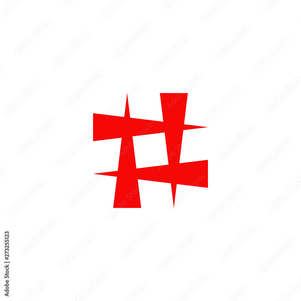 Obraz premium Hash tag logo icon inspiration vector template