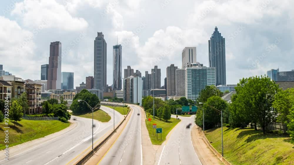 Atlanta Time Lapse of Skyline With Buildings and Traffic Timelapse 4K