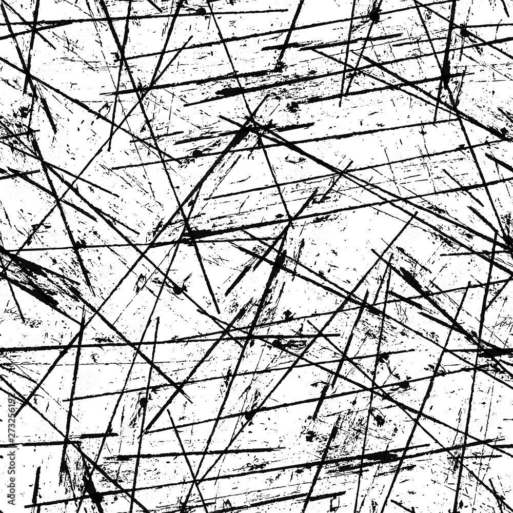 Obraz premium Grunge black white vector seamless background.