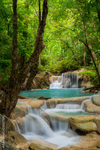 Erawan Waterfall in Thailand is locate in Kanchanaburi Provience. This waterfall is in Erawan national park