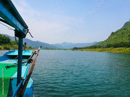 Sideview from both in the lake at Phong Nha Kebang National Park