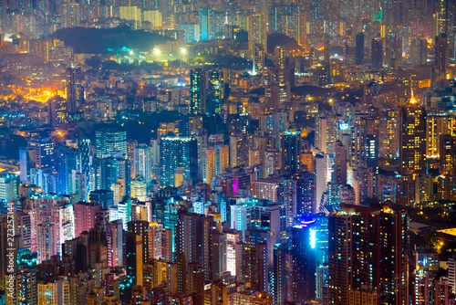 Hong Kong skyline view from Sky 100 observation deck,