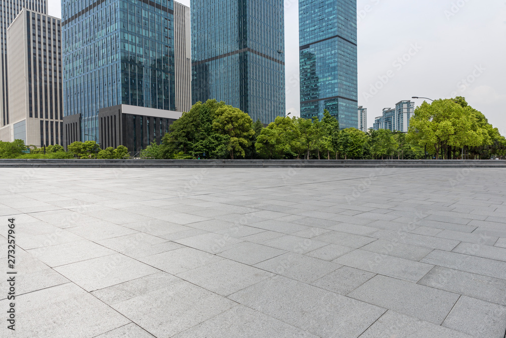 Panoramic skyline  with empty road