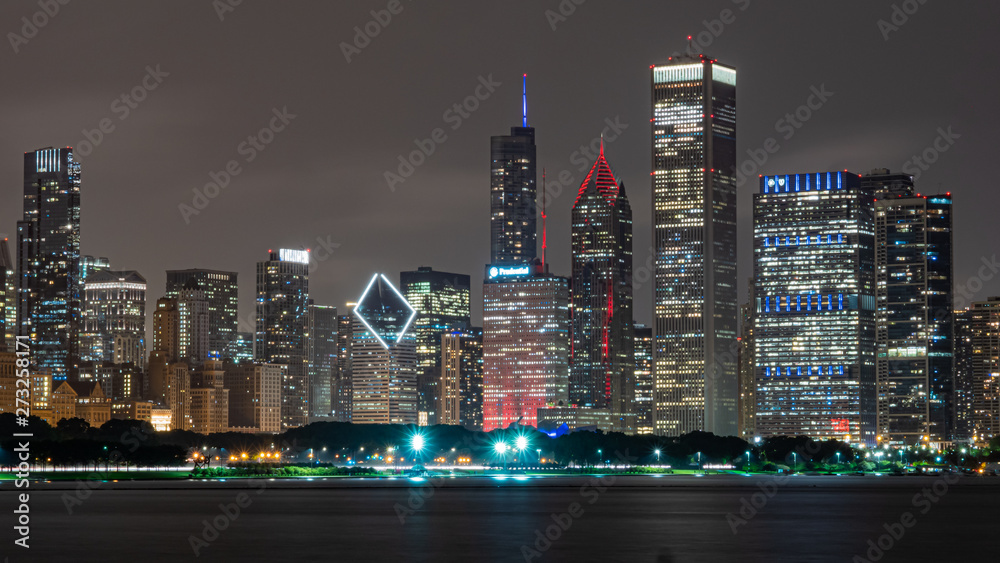 The Skyline of Chicago at night - travel photography