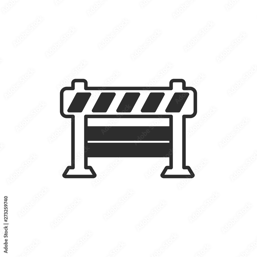 Roadblock icon vector image on white background. under construction logo template