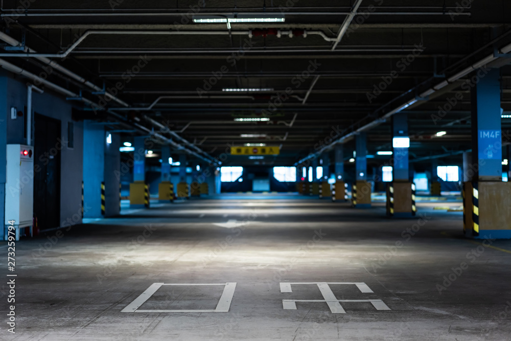 underground empty car park garage underground empty car park garage