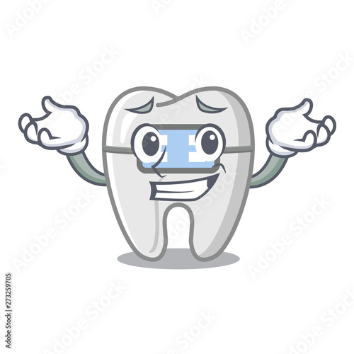 Grinning braces isolated with in the cartoon