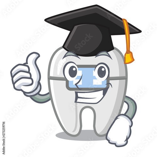 Graduation braces isolated with in the cartoon