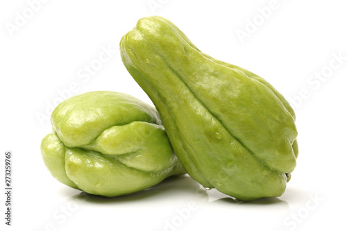 Chayote on white background 