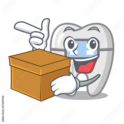 With box braces isolated with in the cartoon