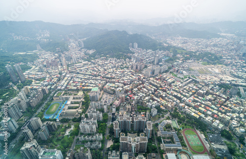 panoramic modern city view in Taipei, Taiwan