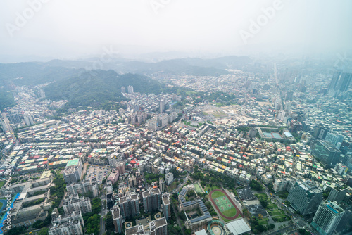 panoramic modern city view in Taipei, Taiwan photo