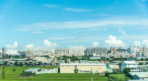 panoramic modern country city view Taiwan