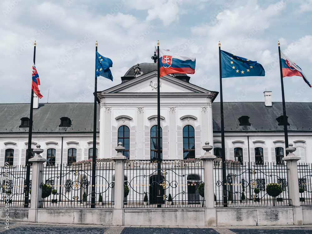 Naklejka premium Grassalkovich Palace in Bratislava. The residence of the president of Slovakia