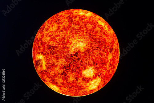 sun isolated in deep black background