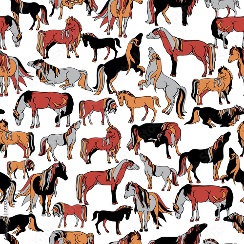 Vector Illustration with horses