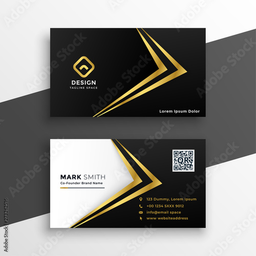 black and gold premium luxury business card design