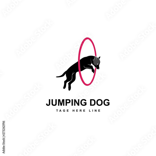 jumping dog logo template