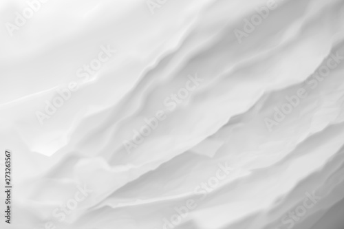 Closeup of gray paper layers stack abstract art background. Blur mountain fog effect. Copy space.