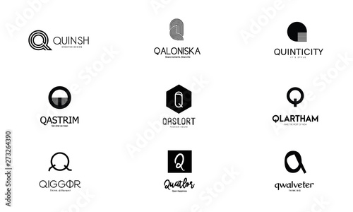 Q Letter Alphabetic Logos 1