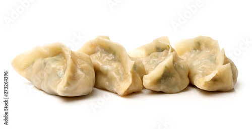 Chinese dumpling on white background photo
