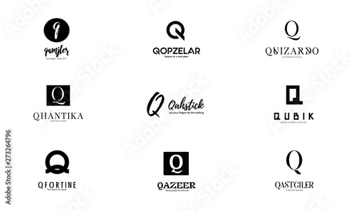 Q Letter Alphabetic Logos 2
