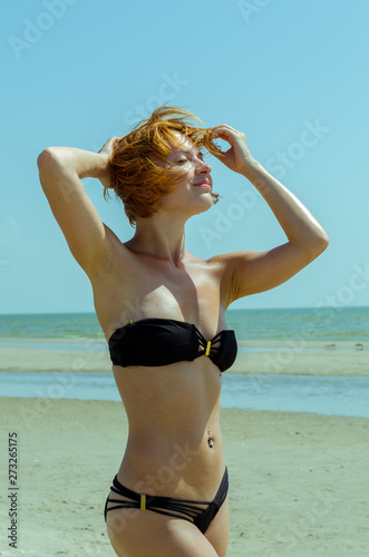 Beautiful woman on a beach