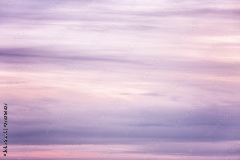 Beautiful lilac sunset on the sky, background. Space for text.
