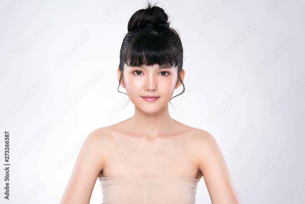 Beautiful Young Asian Woman with Clean Fresh Skin, Beautiful Young Asian Woman with Clean Fresh Skin,