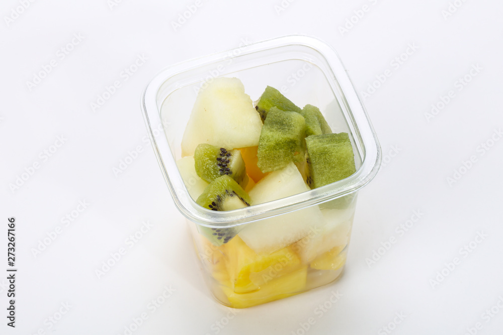 Sliced fruit mix in the box Sliced fruit mix in the box