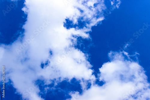 Clouds and blue sky background with copy space