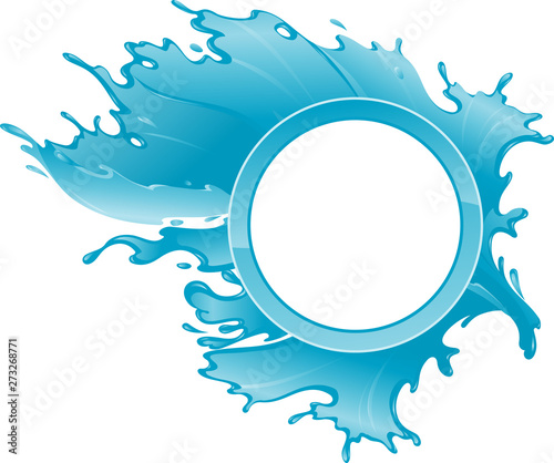 Water Splash Round, Isolated Vector