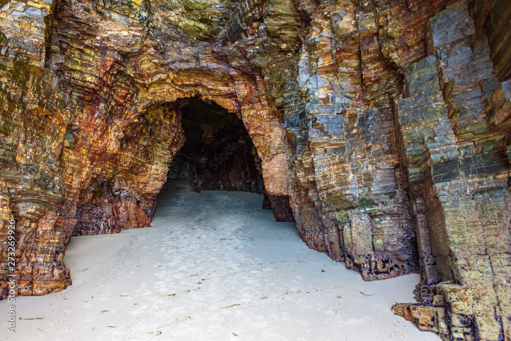 The caves of the Cathedral Beach