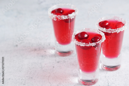 Wallpaper Mural Three cranberry liquor shots with whole berries	 Torontodigital.ca