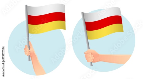 south ossetia flag in hand icon