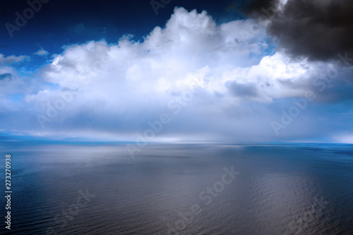 Gulf of Riga, Baltic in cloudy day.