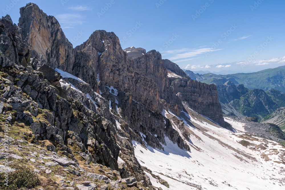 Marguareis Group, Pesio valley, Natural park of the Marguareis massif, boundary between Italy and France