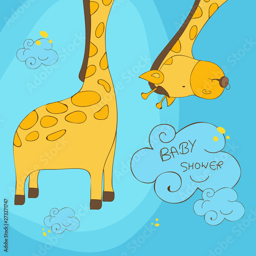 Concept of invitation card design for baby shower celebration.